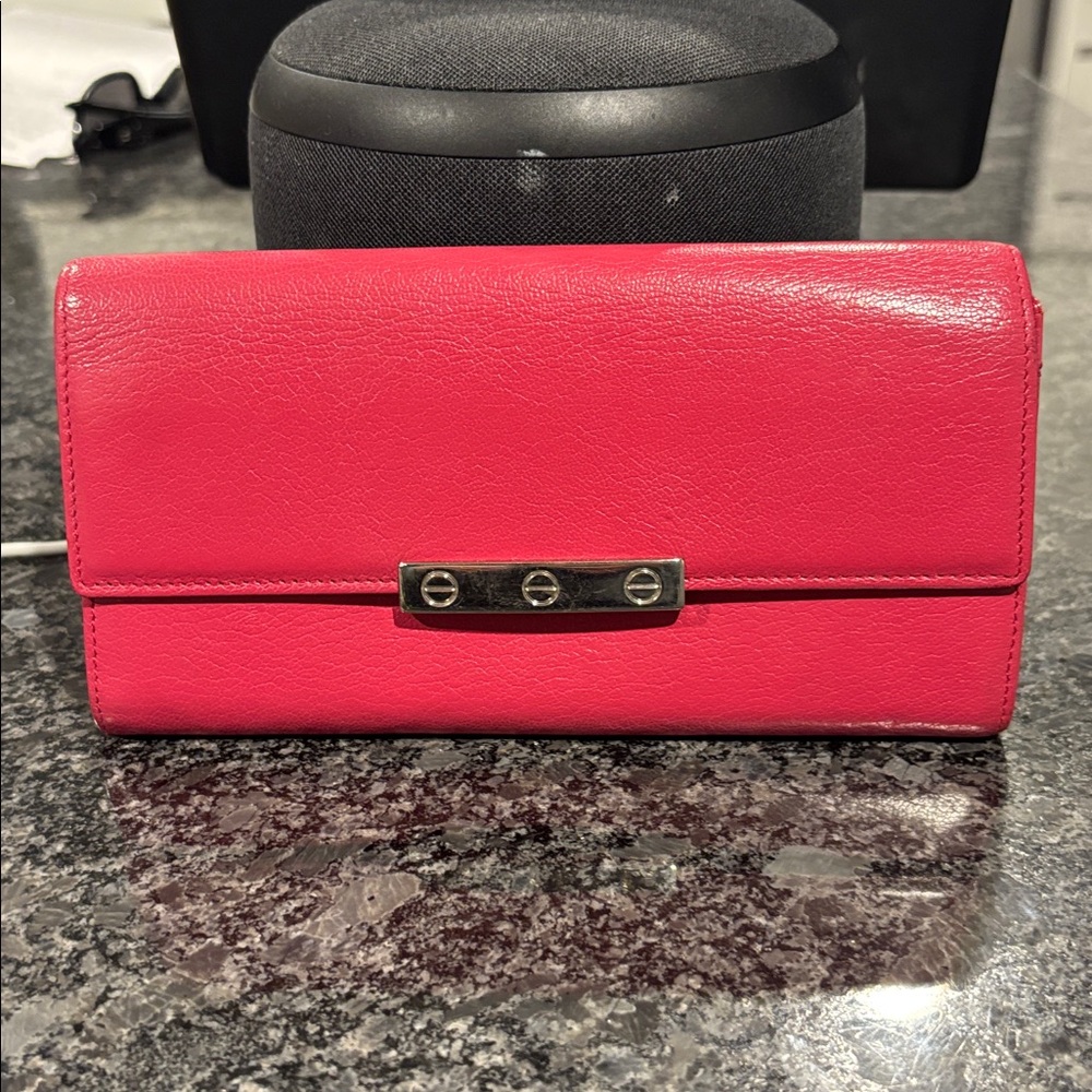 Elegant Cartier Pink Leather Wallet
